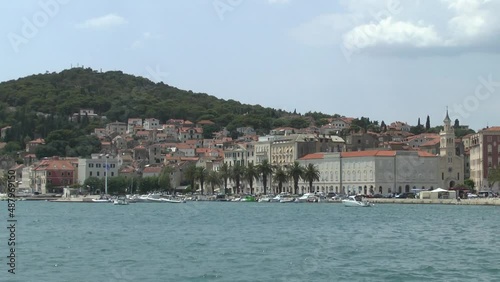 Split, Croatia. View of the embankment and the Church and monastery of St. Frane.
