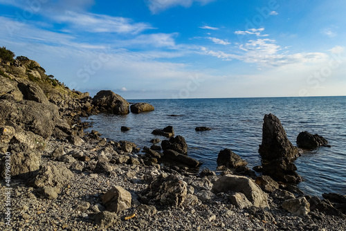 Veselovskaya Bay is the Crimean Riviera near Sudak. Crimea. Russia 2021