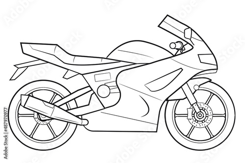 Motorcycle - stock illustration of modern two wheeled vehicle