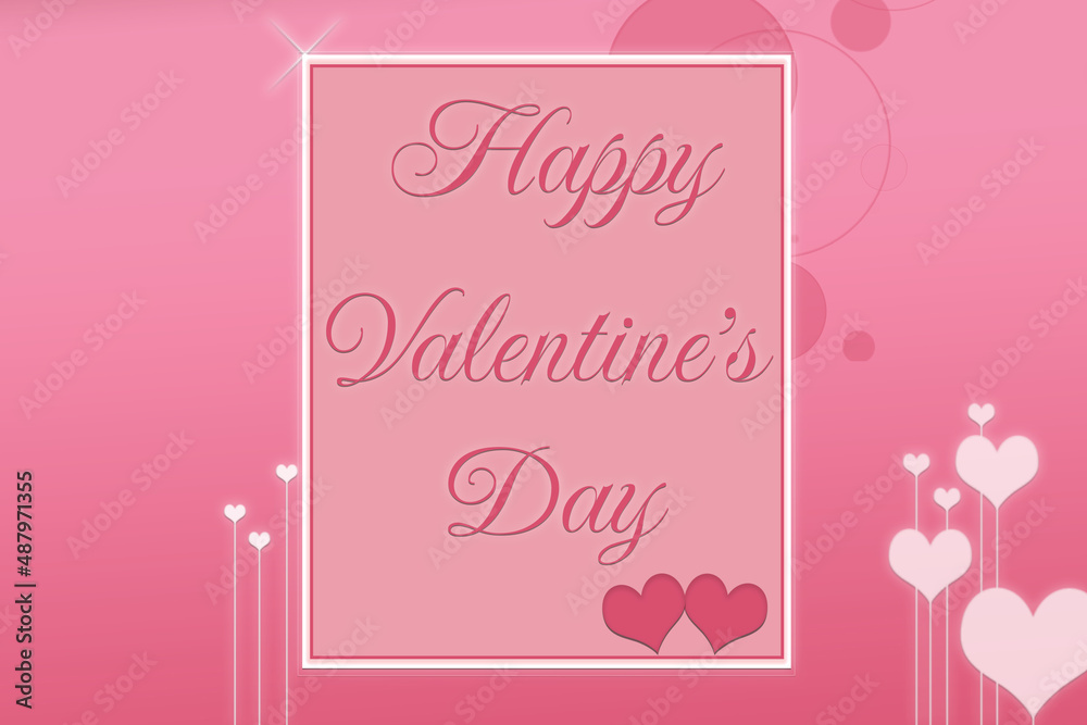 Happy valentines day beautiful pink  background wallpaper with hearts