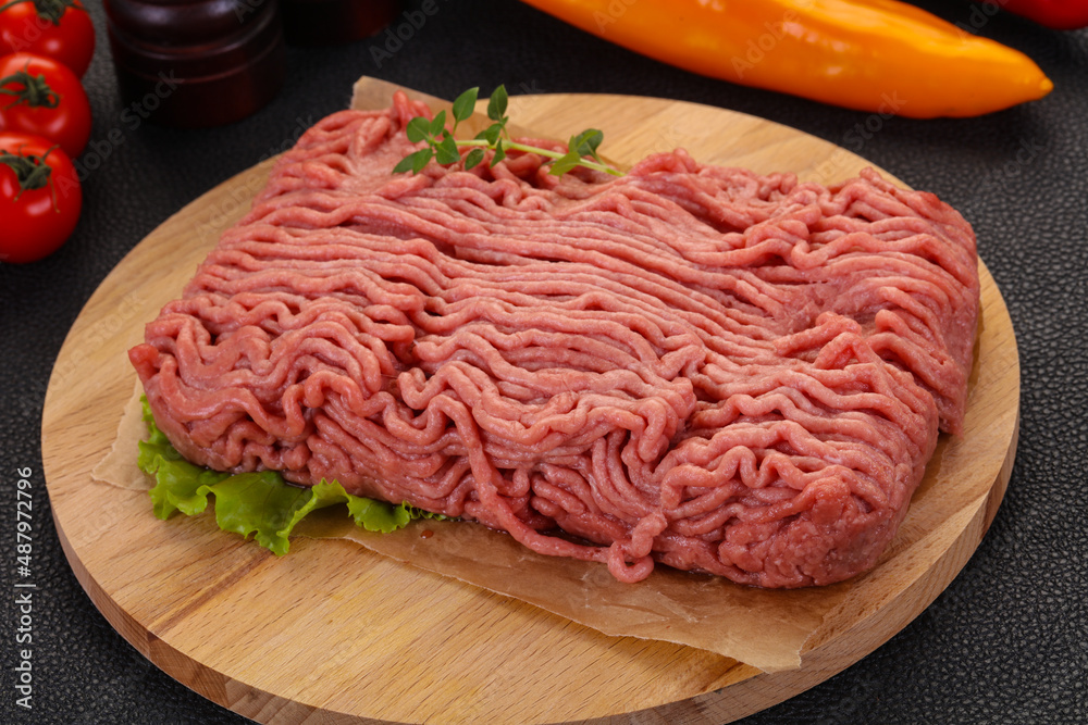 Raw turkey minced meat