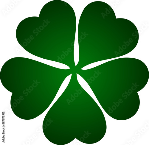 Five leaf clover. clover shape with five leaves on white background