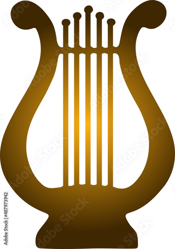 Lyra - a symbol of inspiration a musical instrument - vector silhouette for your logo. Harp - a symbol of art - an icon for a logo or a pictogram
