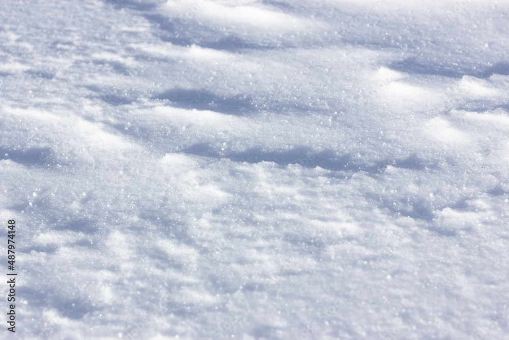 Texture snow ice, uneven coverage with wind indentations