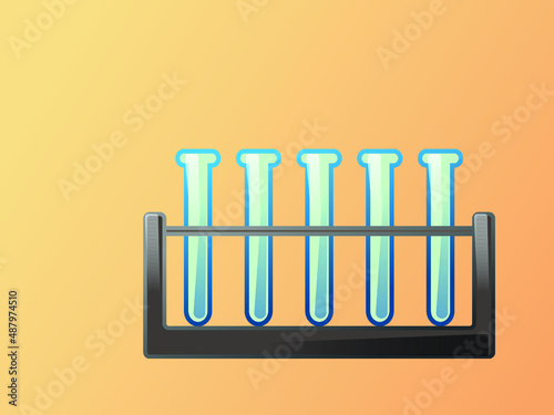 Test tubes in a stand, vector illustration of chemistry