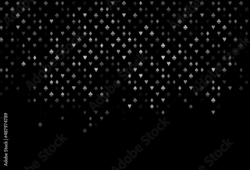 Dark Silver, Gray vector texture with playing cards.