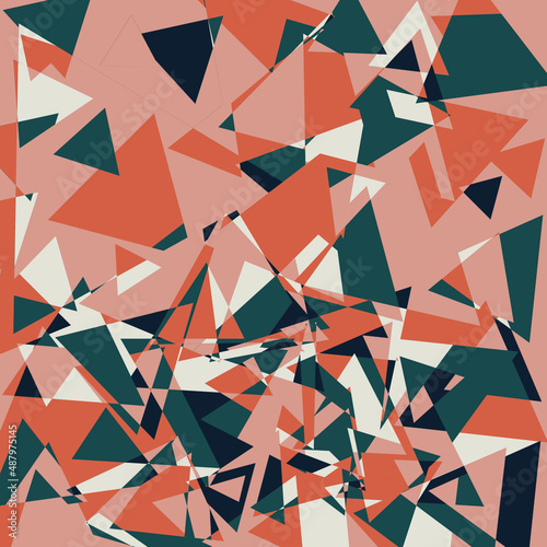 minimalist Geometric mural art. Triangle geometric wall mural vector design. Modern and colorful abstract background for print, wall art, vector  illustration template
