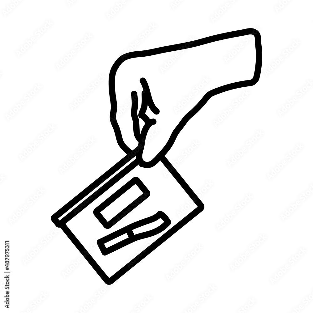 Hand Holding Evidence Pocket Icon Hand Holding Evidence Pocket Icon