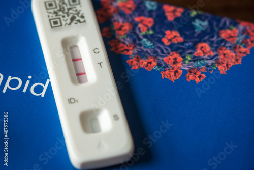 Positive Covid 19 SARS CoV 2 antigen test kit for self testing in England UK