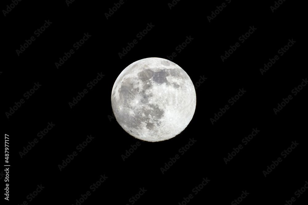 Full moon close-up in the night without starry sky Full moon close-up in the night without starry sky