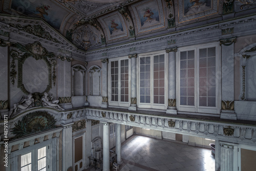 The old thermal bath in Spa, view of the upper entrance hall in baroque style.