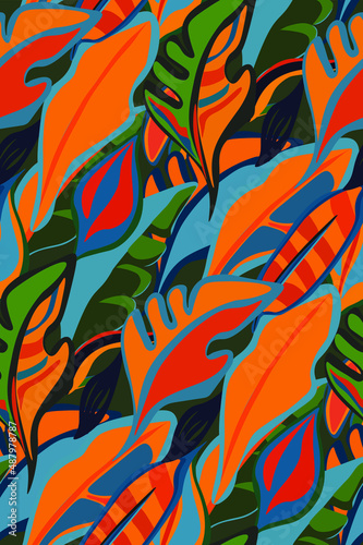 mexican  vector  seamless vector  seamless pattern  vector file  bright tropics  jungle  rainforest  manstera  banana  tropics  tropical pattern  bright tropics  bright colors  summer hawaiian pattern
