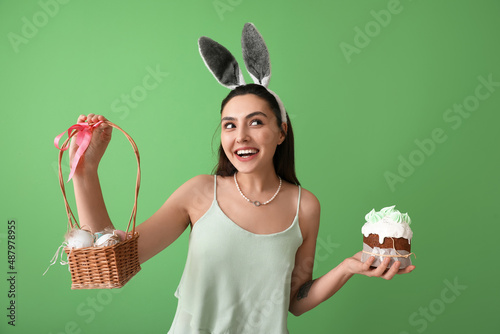 Young woman with tasty East...