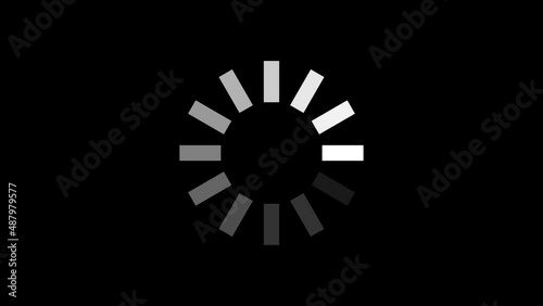 Loading circle animation on black transparent background with alpha channel, Element Animation for Web Interface or Application Interface and More, Searching, Updating, and Buffering Circle icon.