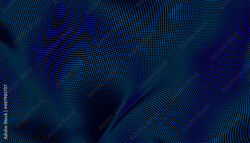 Abstract gradient wave of particles. Digital background. Futuristic vector illustration.