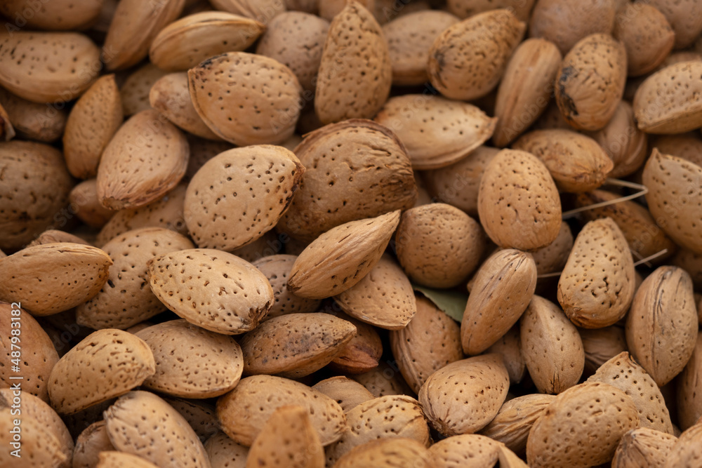 Ripe almond sold in the market Ripe almond sold in the market