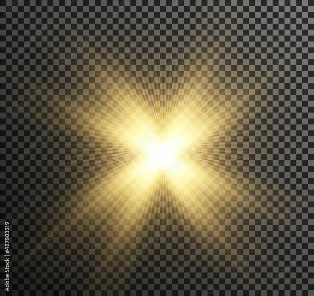 Light star gold png. Light sun gold png. Light flash gold png. vector illustrator.	
