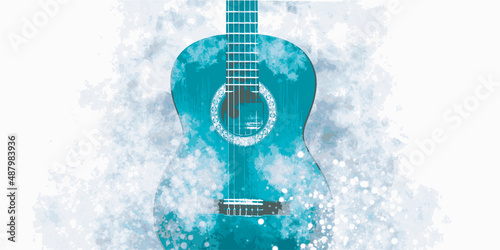 Guitar music illustration with abstract effects.