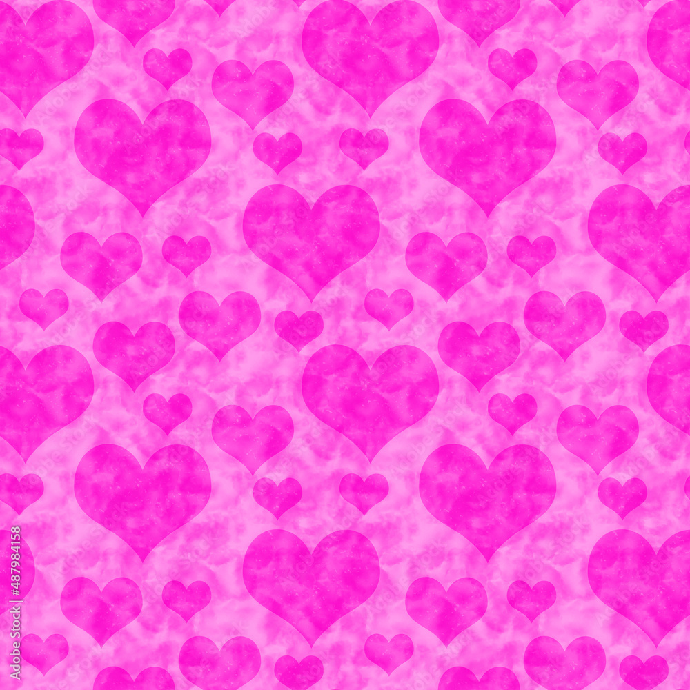 Pink hearts on seamless background Pink hearts on seamless background