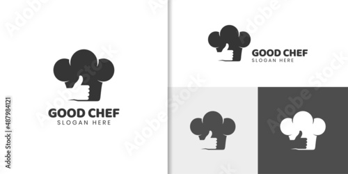 Good food and good chef restaurant logo design vector icon symbol