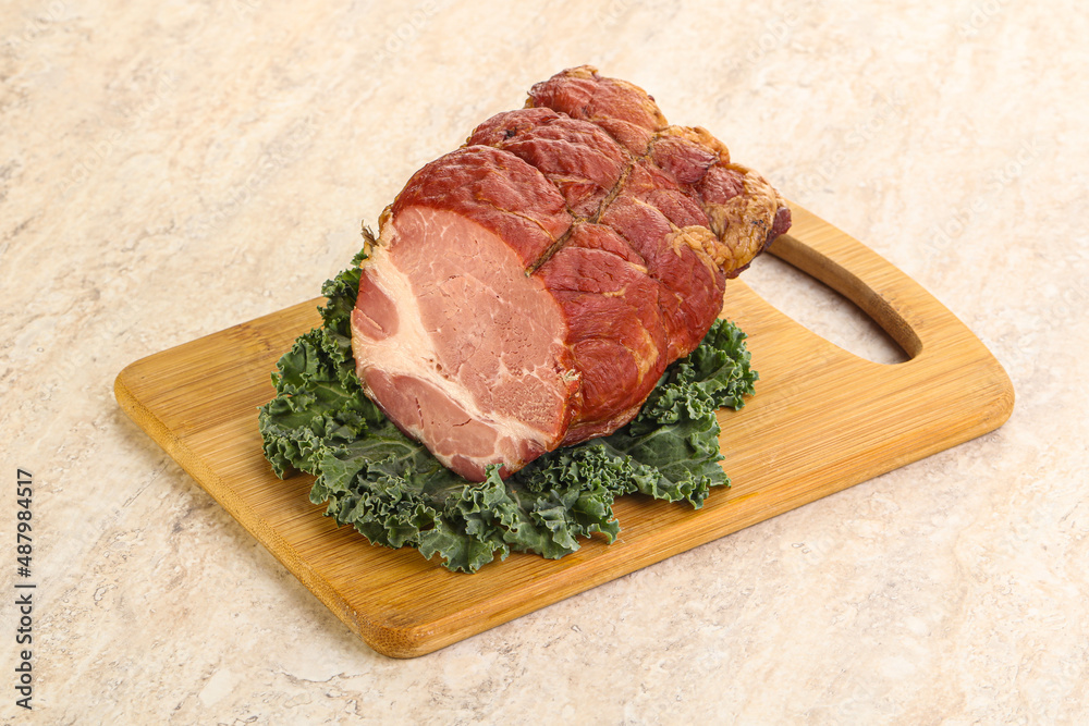 Delicous pork cured meat isolated