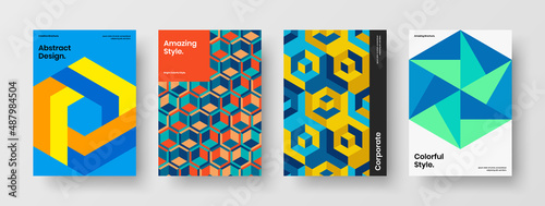 Multicolored geometric shapes postcard concept collection. Unique corporate brochure A4 vector design template composition. Free Download Multicolored geometric shapes postcard concept collection. Unique corporate brochure A4 vector design template composition. - GFXLoad