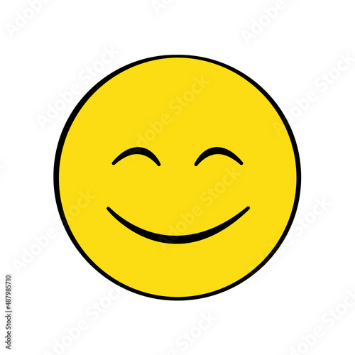 Smiling face emoji. Isolated. Vector. Cartoon