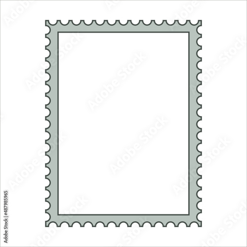clean postage stamp, template, icon on white background vector illustration