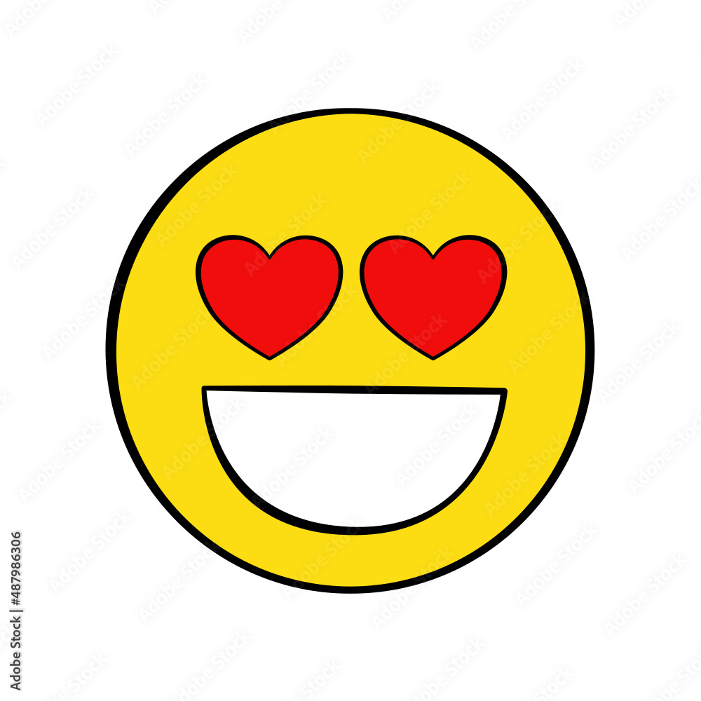 Smiling face emoji with heart-eyes. Isolated. Vector. Cartoon Smiling face emoji with heart-eyes. Isolated. Vector. Cartoon