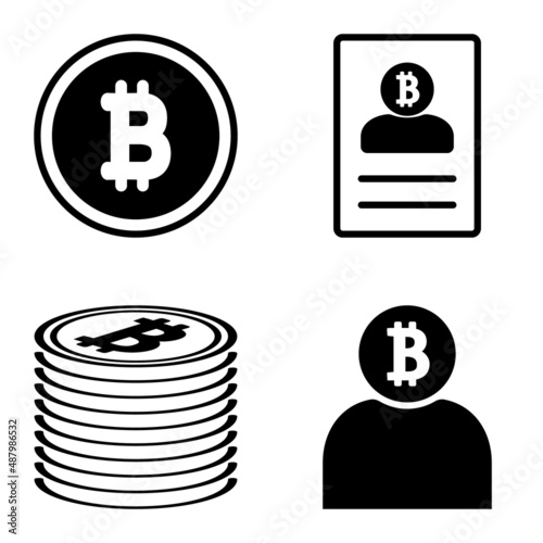 Bitcoins1-2 Flat Icon Set Isolated On White Background