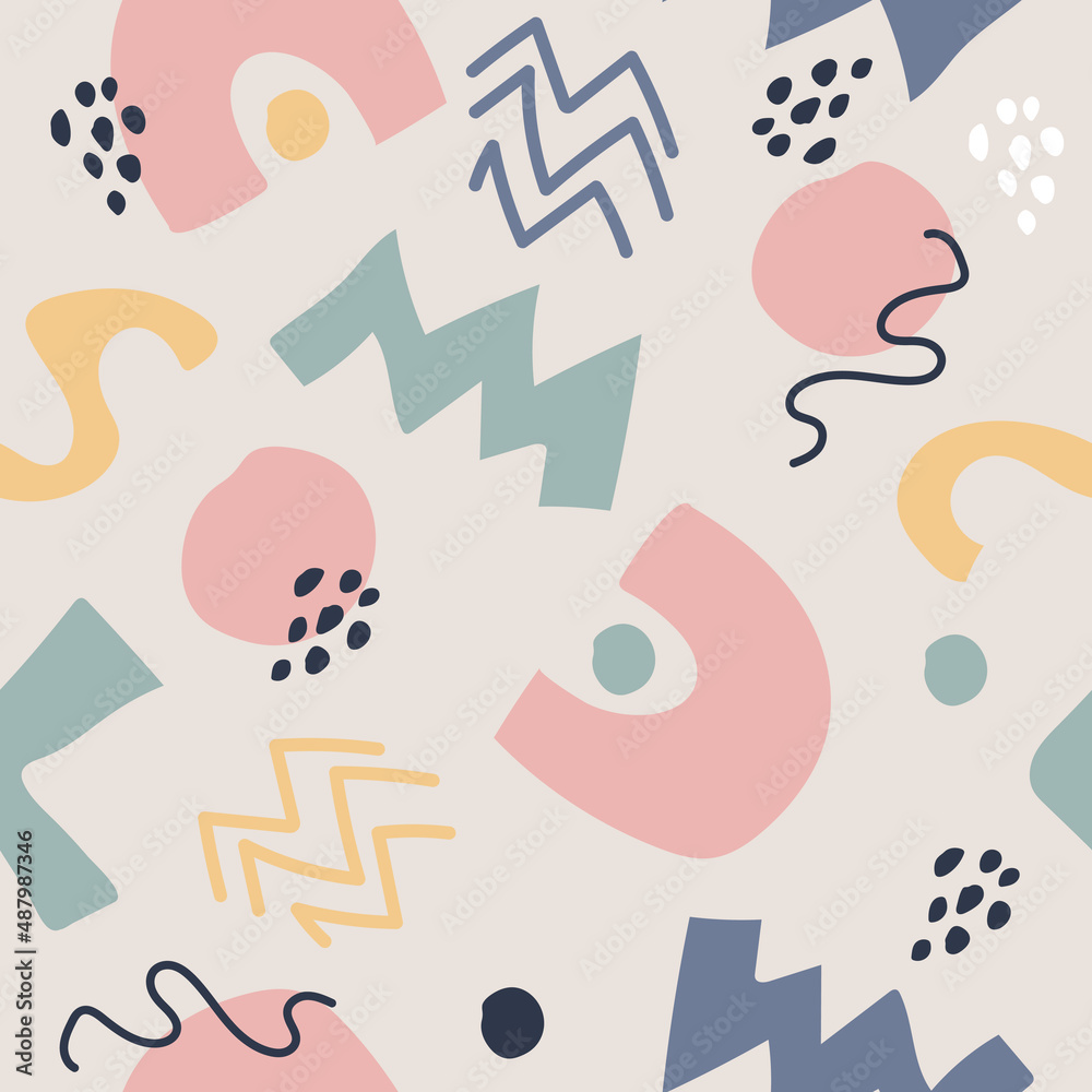 Motifs géométriques abstraits en vectoriel. Seamless pattern. Formes vectorielles.