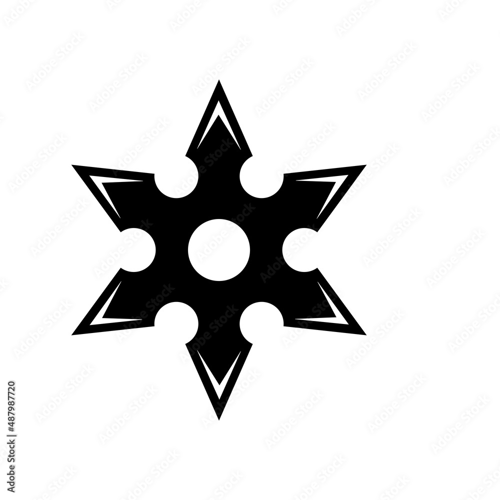 Shuriken Icon Vector Illustration Design in Trendy