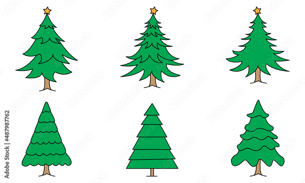 Fototapeta premium Christmas tree set
