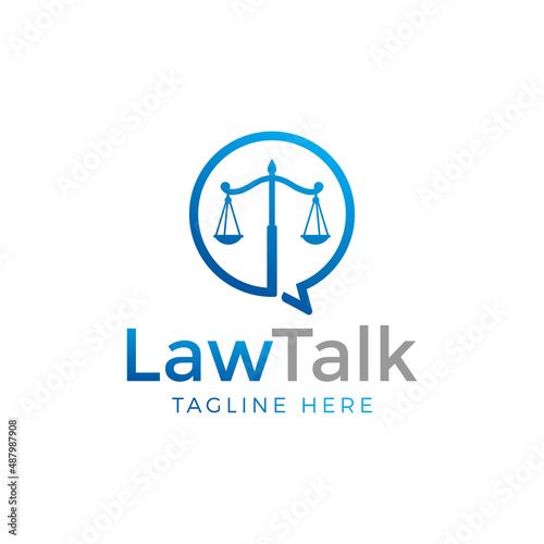 creative chat law firm logo design vector.