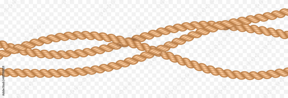 Vector set of nautical rope png. Nautical rope, whip on an isolated ...