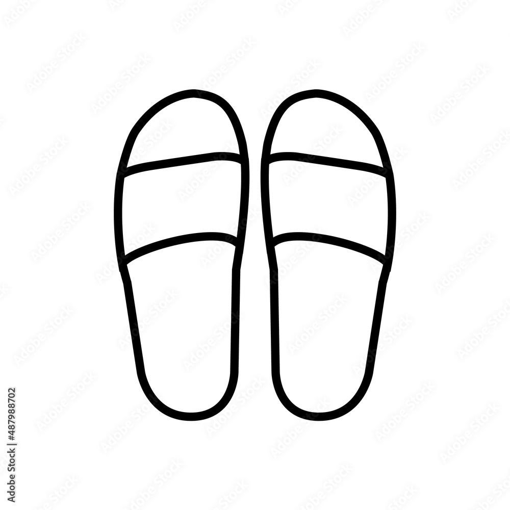 Slippers line icon, vector outline logo isolated on white background