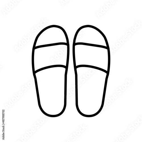 Slippers line icon, vector outline logo isolated on white background