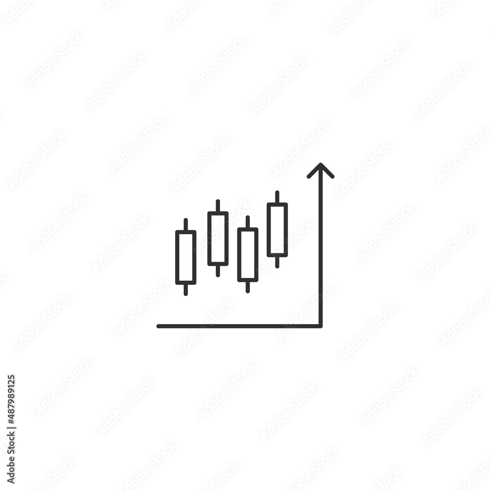 Candlestick chart forex market line icon. Price profit sell analysis Candlestick chart forex market line icon. Price profit sell analysis