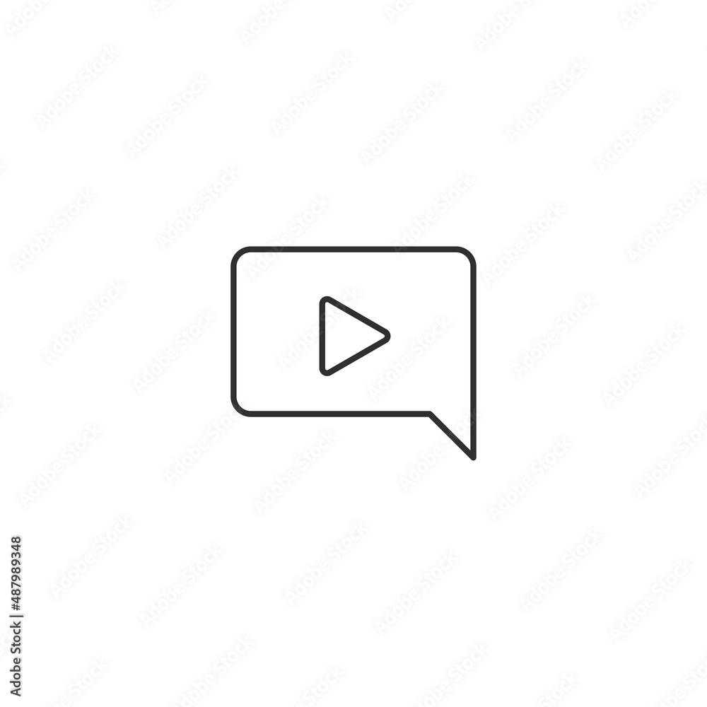 Play button line icon. Video start media channel Play button line icon. Video start media channel