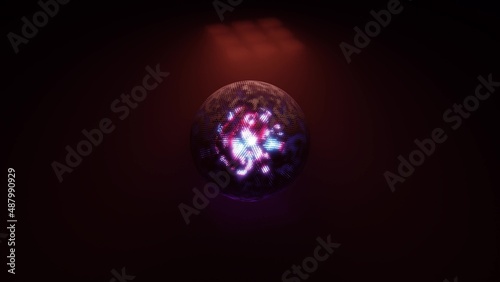 Futuristic sphere glowing in darkness 4K UHD 3D illustration