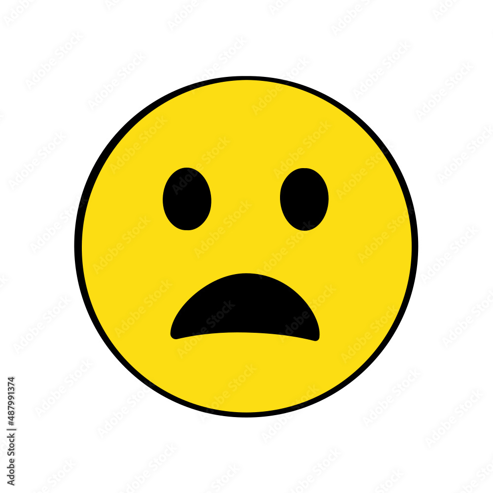 Frowning face emoji with open mouth. Isolated. Vector. Cartoon Frowning face emoji with open mouth. Isolated. Vector. Cartoon