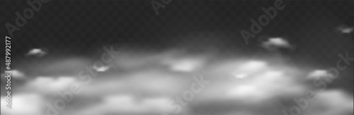 Horizontal realistic fig effect. Mist or cloud in motion overlay