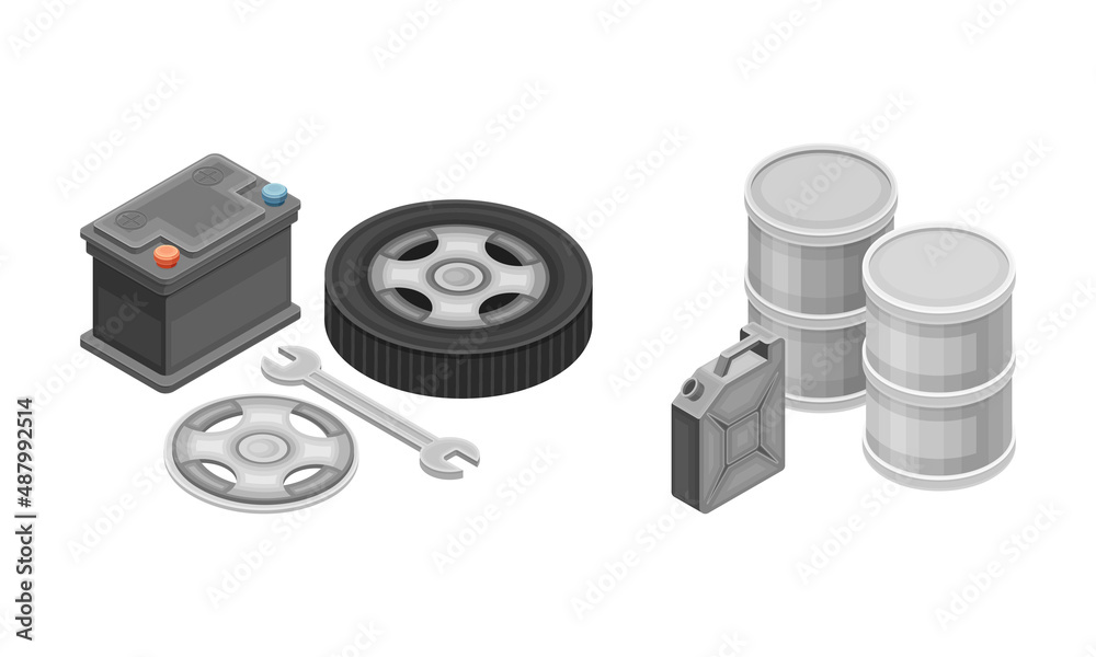 Car service set. Auto repair and diagnostic tools isometric vector illustration Car service set. Auto repair and diagnostic tools isometric vector illustration