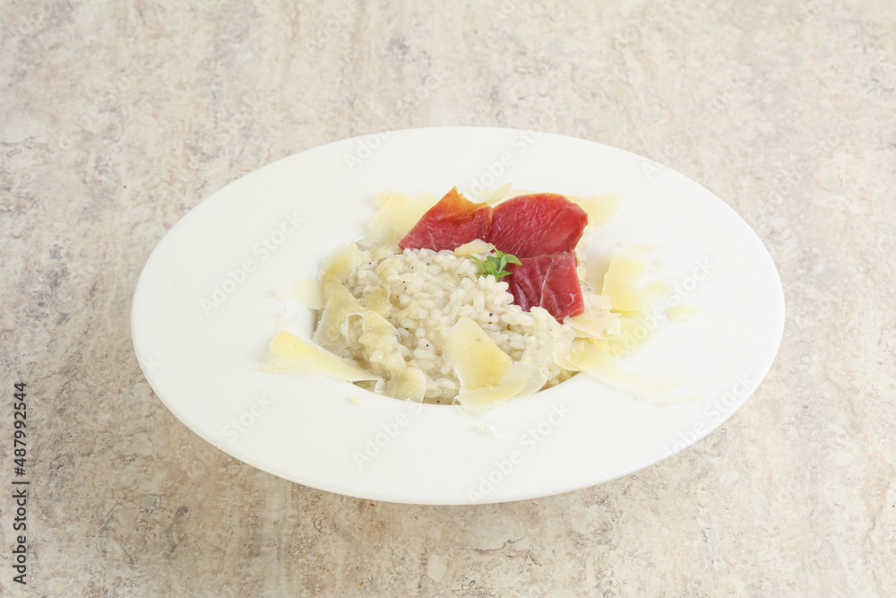 Risotto with duck breast and parmesan Risotto with duck breast and parmesan