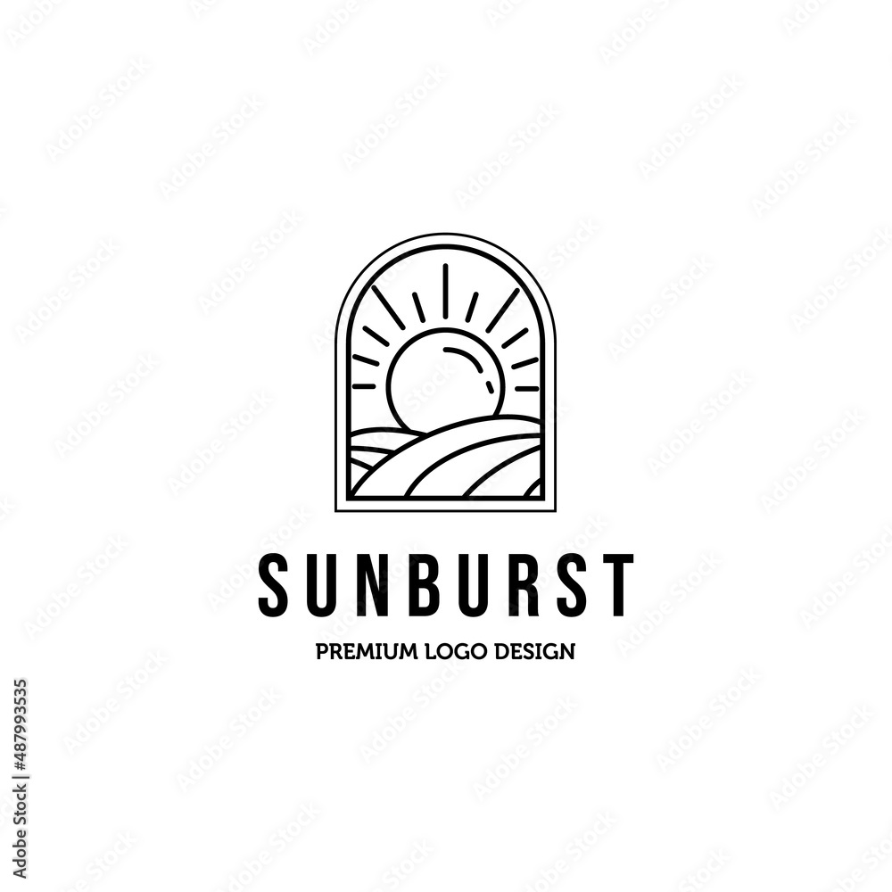 sunrise line art minimalist logo vector illustration design, sunburst logo design sunrise line art minimalist logo vector illustration design, sunburst logo design