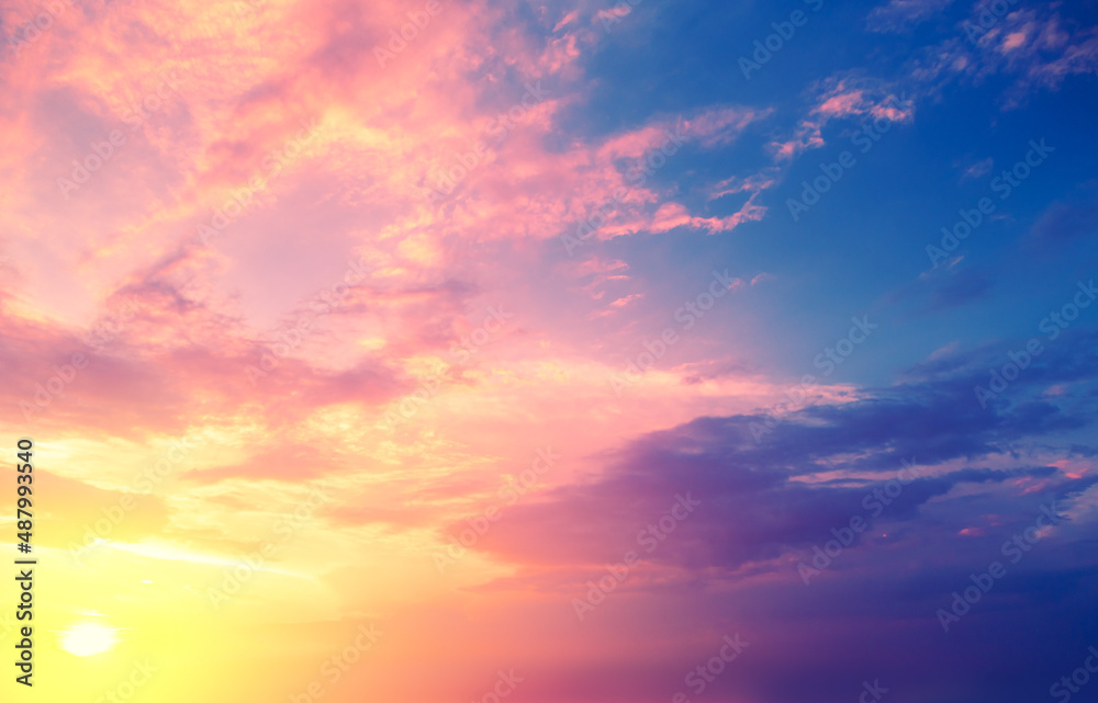Colorful cloudy sky at sunset Colorful cloudy sky at sunset