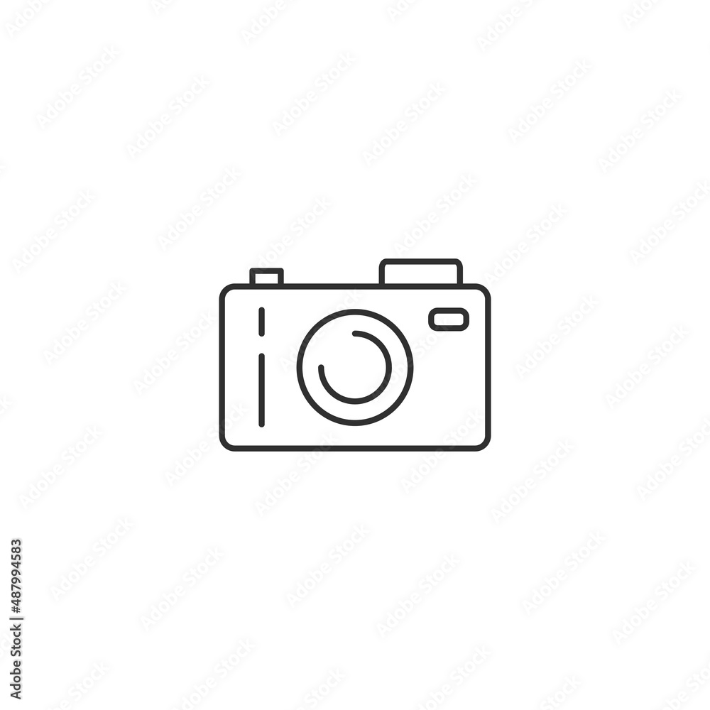 Camera photo video line icon. Movie production vidographer Camera photo video line icon. Movie production vidographer
