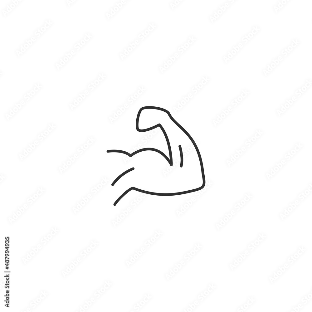 Strength muscle strong bicep line icon. Fitness gem muscular macho Strength muscle strong bicep line icon. Fitness gem muscular macho