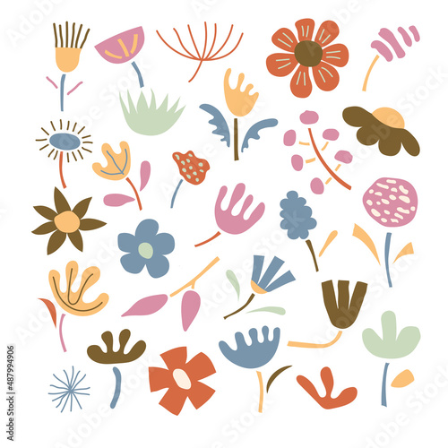 Beautiful flower collection of posters with flowers, leaves, floral bouquets, flower compositios. 