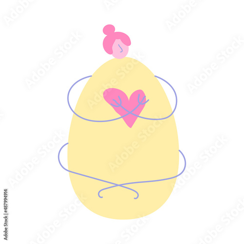 Colorful Easter eggs and decorative elements. Easter card